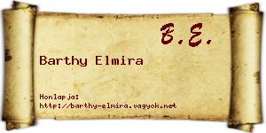 Barthy Elmira névjegykártya